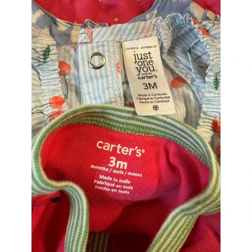 Carters Baby Girl Clothes Lot 3 Months Rompers 1 PC Outfits Summer Shorts Hearts